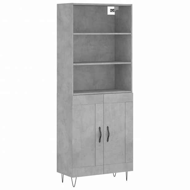 vidaXL Skříň highboard betonově šedá 69,5x34x180 cm kompozitní dřevo