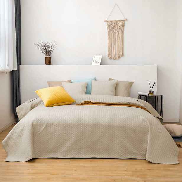 Béžová Krémová Přehoz Deka Na Postel Velvet 160X220 Moxie
