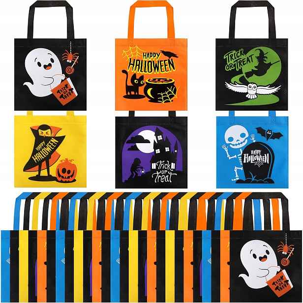 Dárkové tašky na Halloween pro děti, 32 ks sáčků se vzorem