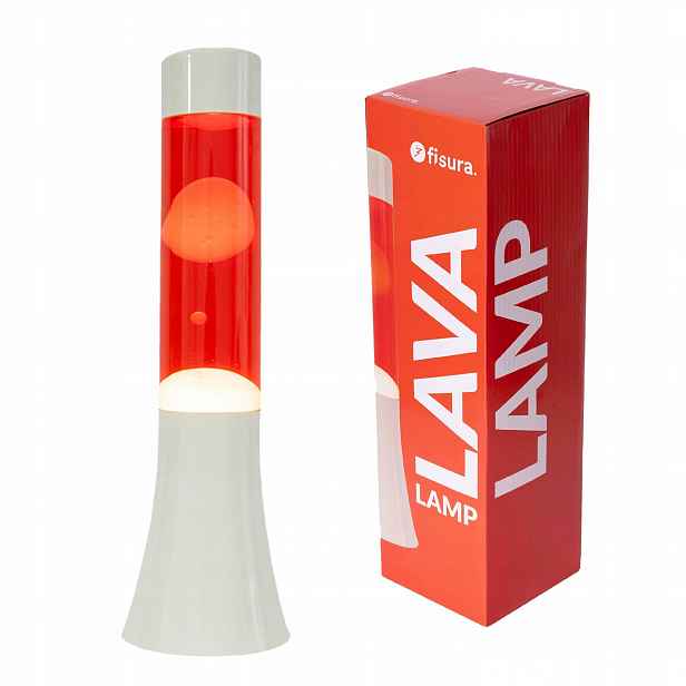 Lávová lampa Lava Lawa lampička LT1814 Bílá Červená 31 cm Fisura magma