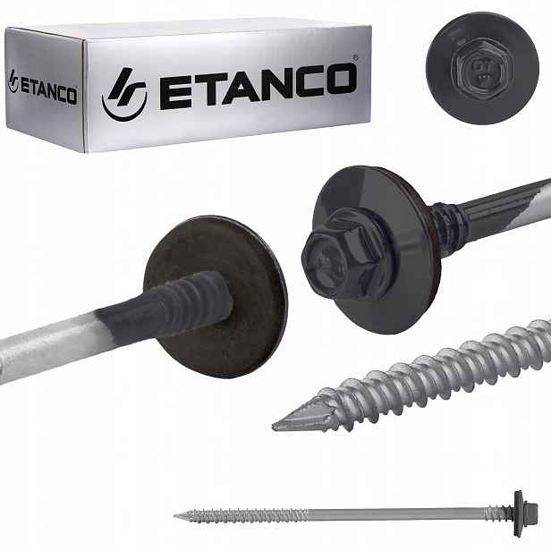 Šrouby ETANCO6,4/7,0x190 mm pro sendvičové panely, betonu, dřevo RAL7016 100 Ks