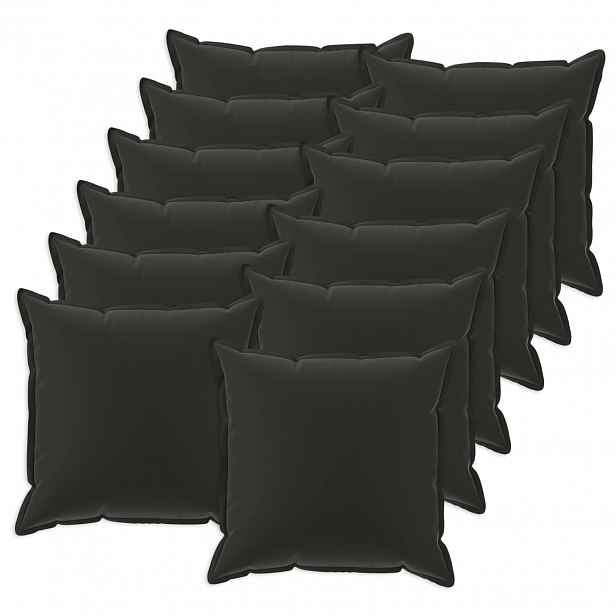 vidaXL Povlak na polštář 12 ks HOUTEN Černá 45 x 45 cm Polyester