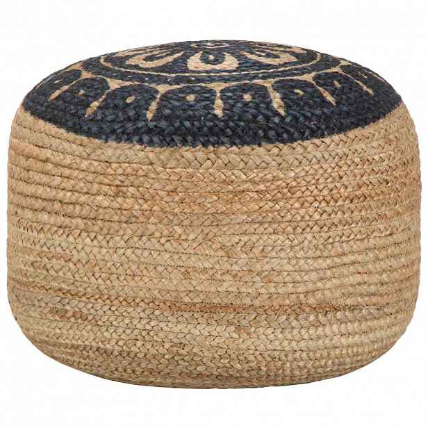 vidaXL Ručně vyrobený sedací puf modrý 45 x 30 cm juta