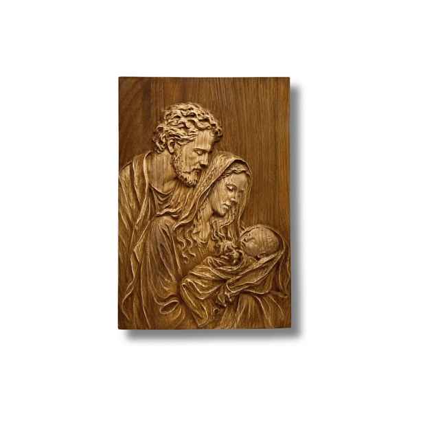 Dárek Svatá rodina VII, 30 cm, ze dřeva, svatební na zeď, křest