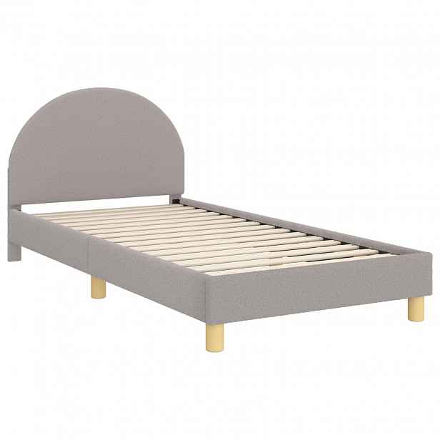 vidaXL Rám postele pro děti s čelem Světle šedá 90 x 190 cm Bouclé