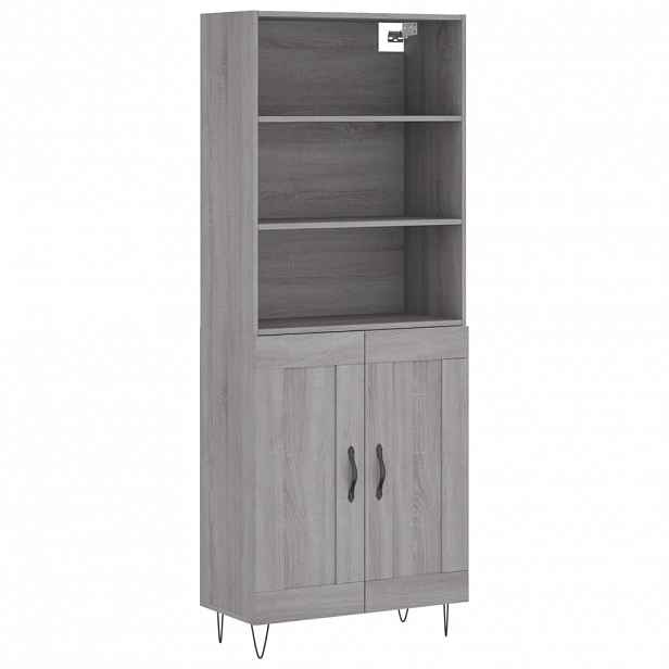 vidaXL Skříň highboard šedá sonoma 69,5 x 34 x 180 cm kompozitní dřevo
