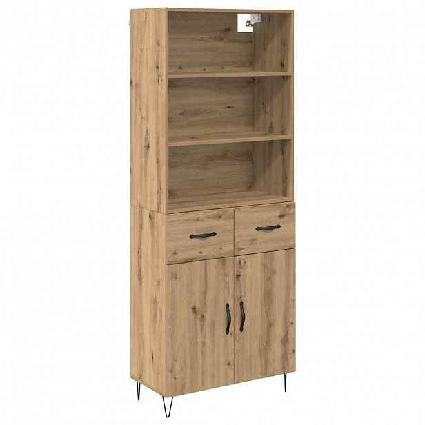 vidaXL Vysoký bufet 2 ks Artisanový dub 69,5 x 34 x 180 cm