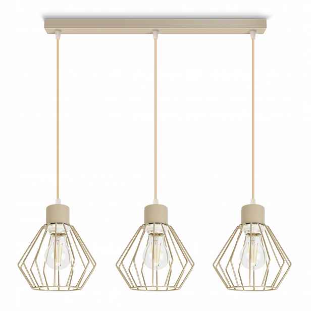 Závěsné Stropní Svítidlo Moderní béžová Loft Skandinávská drátěná 3xE27