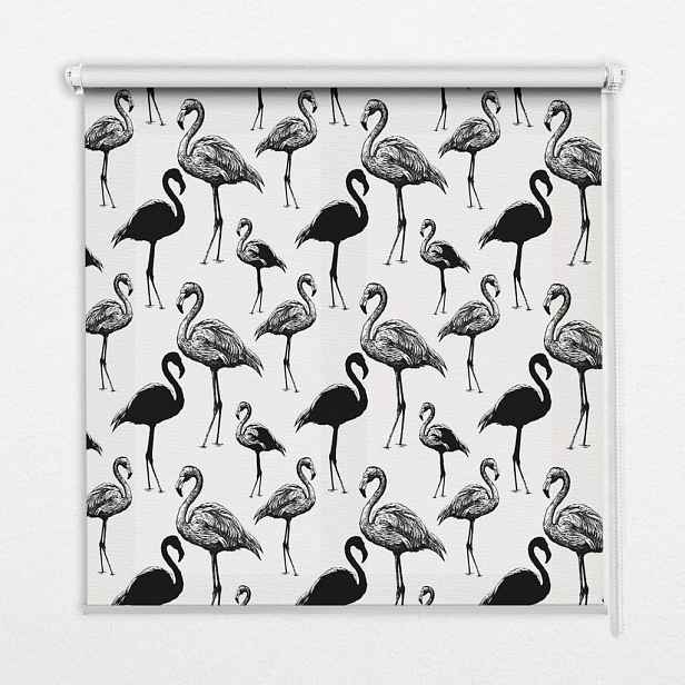TULUP VNITŘNÍ roleta - okenní roleta - roleta - 60x140 cm - Černí plameňáci