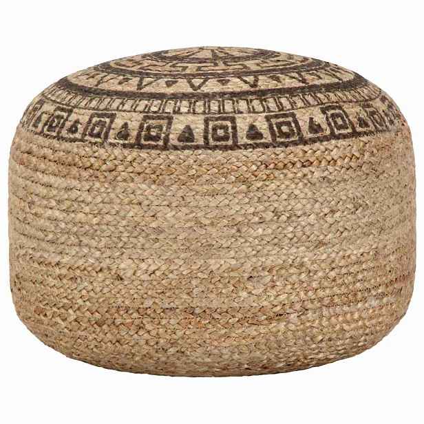 vidaXL Ručně vyrobený sedací puf hnědý 45 x 30 cm juta