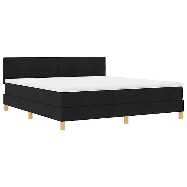 vidaXL LED box pružinová postel s LED pásky Černý 180 x 200 cm textil