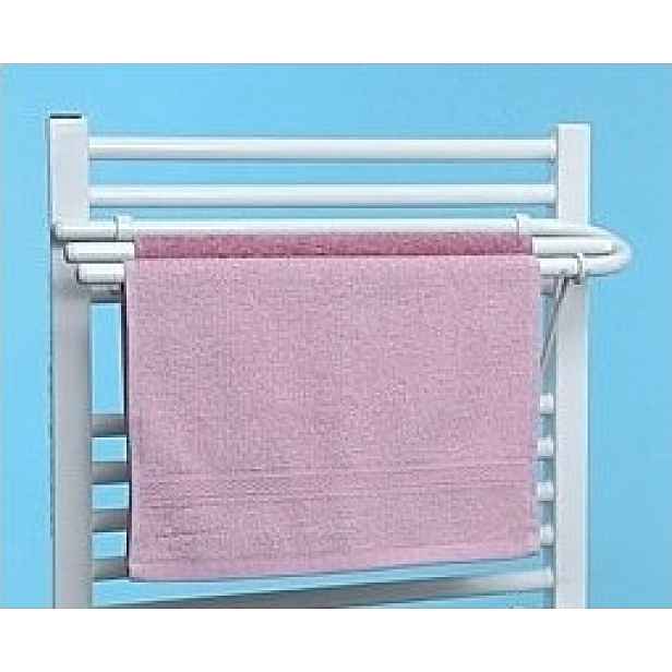 České sušáky Sklopný sušák ručníků V245 na koupelnové otopné těleso; bílý; 45 cm/2 ručníky