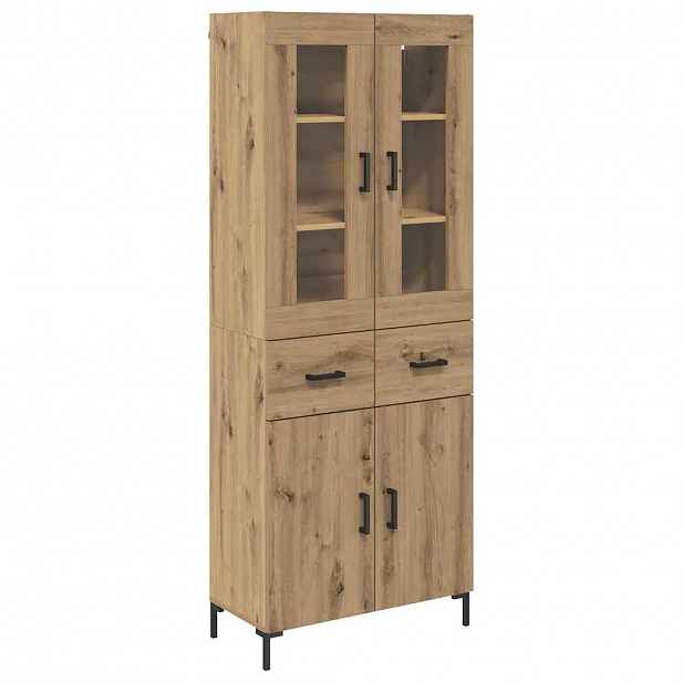 vidaXL Vysoký bufet 2 ks Artisanový dub 69,5 x 34 x 180 cm