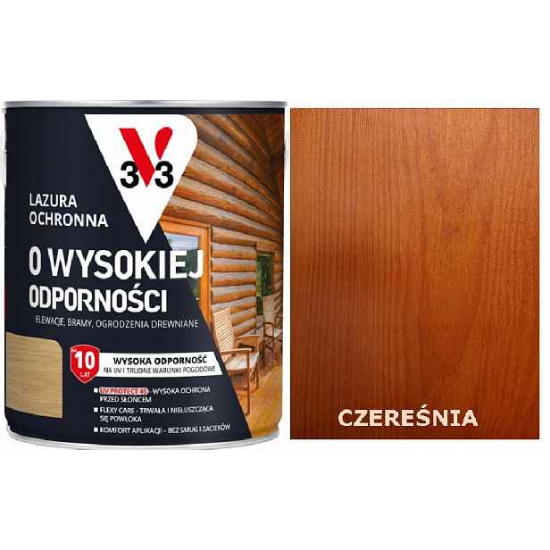 Lazura V33 Vysoká Odolnost 10 Let Třešeň 5 L