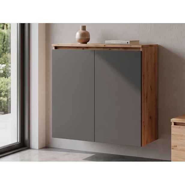 Nástěnná skříňka Asko Living, 75 cm, dub artisan/antracit