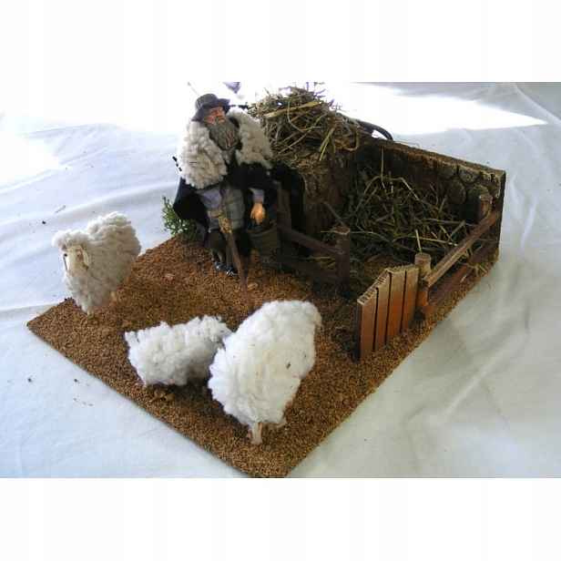 Pohyblivá Figura – Ovčáček s ovcemi – výška 13 cm