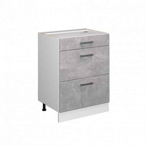 Vicco UNIVERZÁLNÍ ZÁKLADNÍ JEDNOTKA R-Line Beton 60 cm se zásuvkami, bez pracovní desky