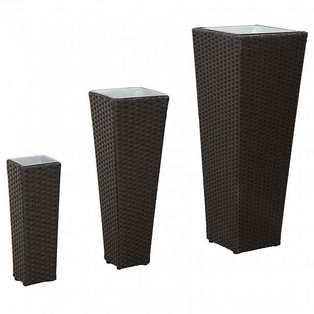 vidaXL Venkovní set 3 ks Černá 30 x 30 x 80 cm Kov