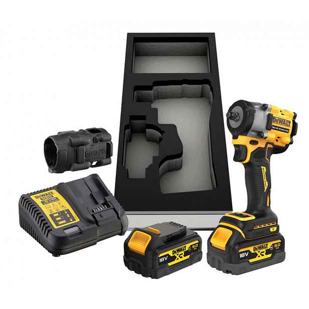DeWALT - 18V AKU rázový utahovák, 2x aku 5,0 Ah XR, nabíječka DCF923P2G