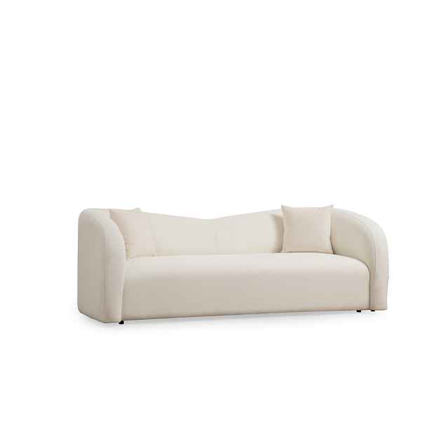 Hanah Home Třímístná pohovka Asos 225 cm bouclé krémová
