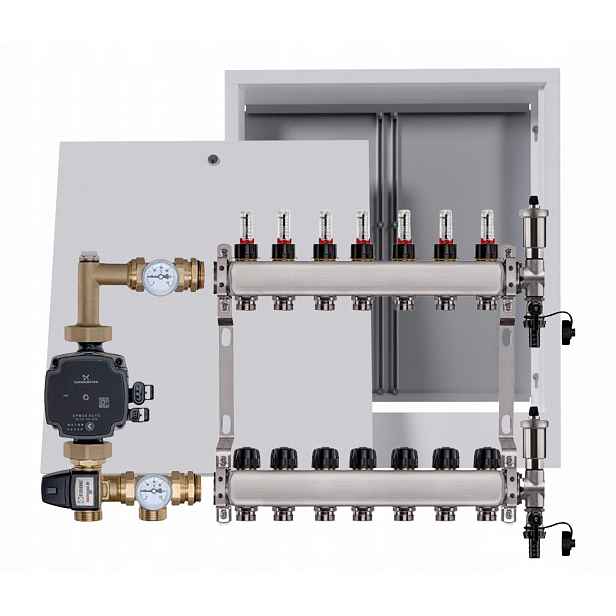 Nerezový rozdělovač pro podlahu 7, nástěnný box Pumpa Grundfos