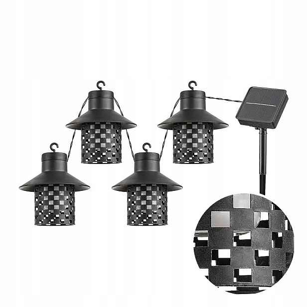 Solární venkovní závěsná lampa černá Led senzor IP44 Ximpu Rabalux