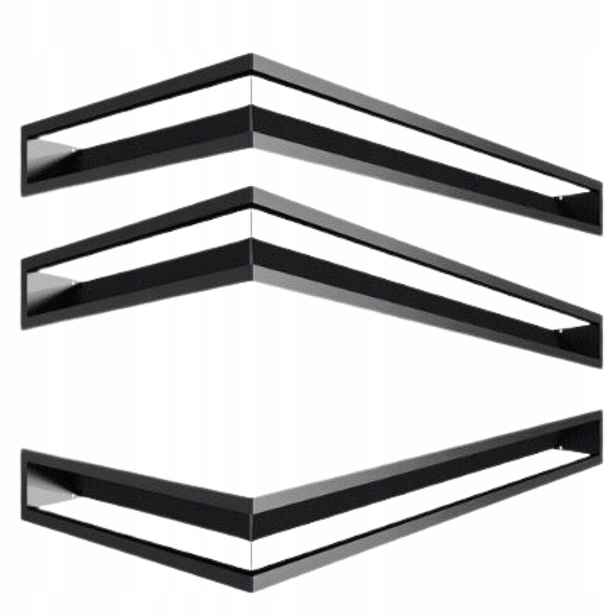 Větrací Krbová Mřížka Luft Rohová 80x40x90 Kratki Černá Set 3