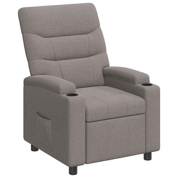 vidaXL Polohovací křeslo Taupe 75 x 95 x 103 cm Textil