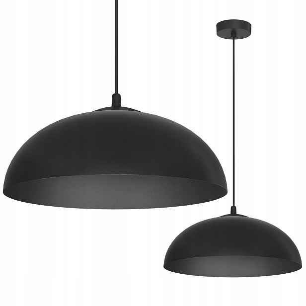 Závěsná Stropní Lampa Lustr Misa Černá Do Kuchyně Jídelny Obývacího Pokoje 37 CM