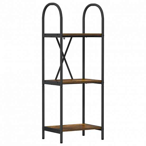 vidaXL Knihovna 3 úrovní 40 x 30 x 109 cm Kompozitní dřevo Kouřový dub