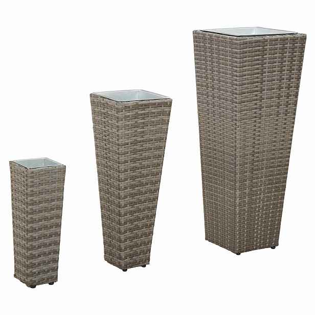 vidaXL Venkovní set 3 ks 30 x 30 x 80 cm Kov