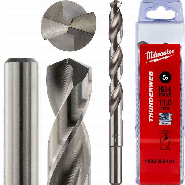 Vrtáky do kovu Milwaukee 11 mm 5 ks Hss-g Thunderweb