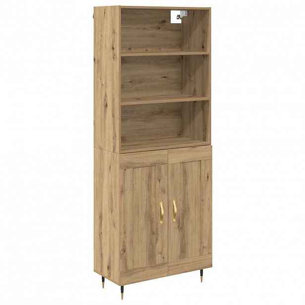 vidaXL Vysoký bufet Artisanový dub 69,5 x 34 x 180 cm Kompozitní dřevo