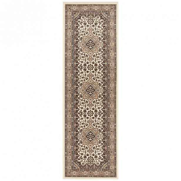 Béžový koberec Nouristan Parun Tabriz, 80 x 250 cm