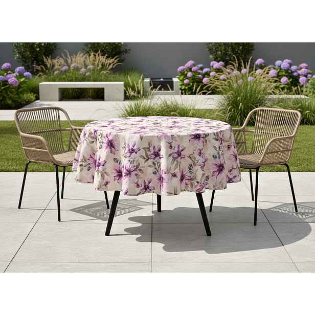 Venkovní vzorovaný ubrus FLOWERS I. Ø 150 cm Mybesthome