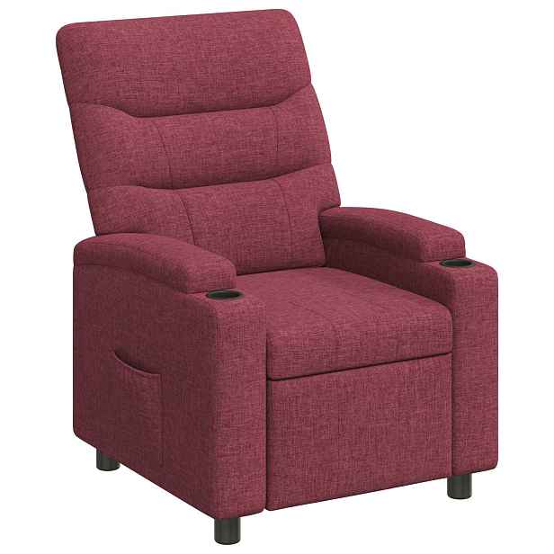 vidaXL Polohovací křeslo Víno Červené 75 x 95 x 103 cm Textil