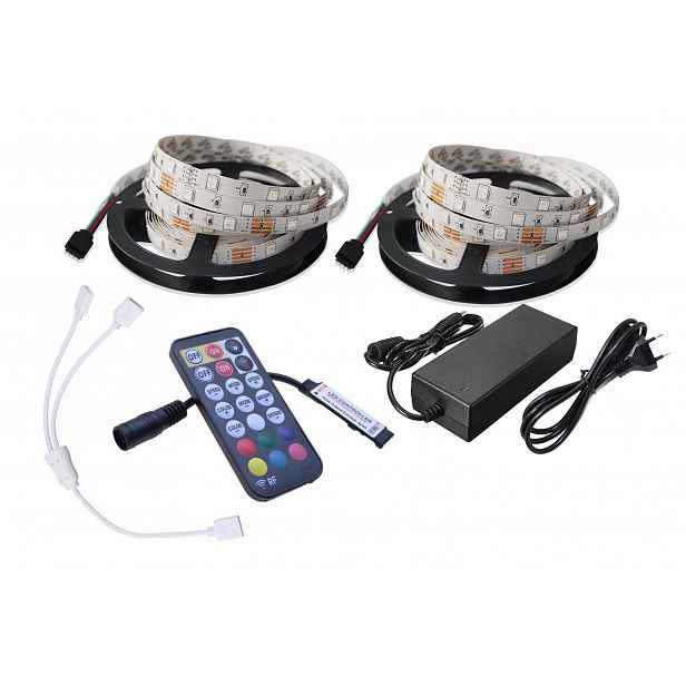 Led páska Komplet 150RGB 5050 10 m dálkový ovladač RF17 napájení