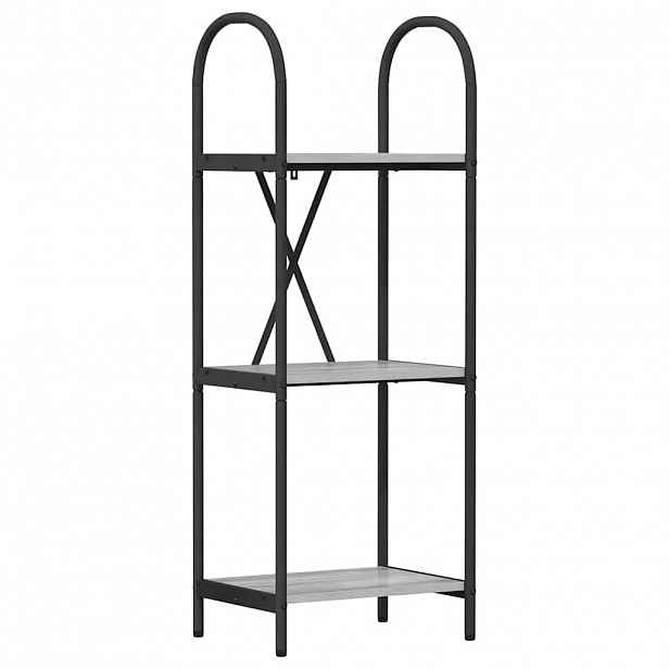 vidaXL Knihovna 3 úrovní 40 x 30 x 109 cm Kompozitní dřevo Šedá Sonoma