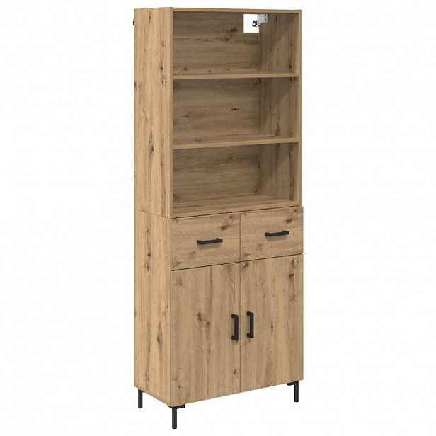 vidaXL Vysoký bufet Artisanový dub 69,5 x 34 x 180 cm Kompozitní dřevo