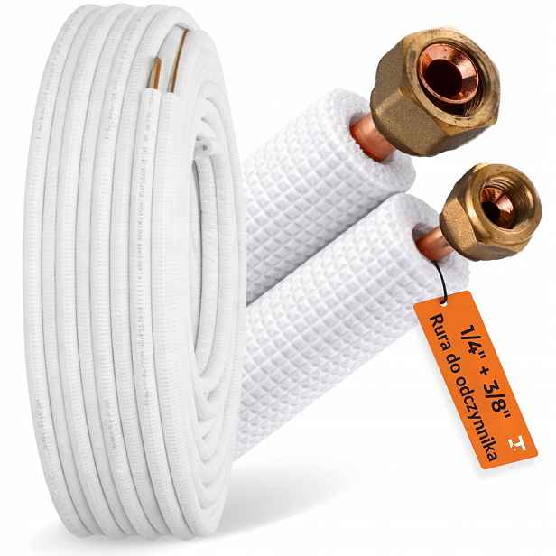 Dvojitá trubka pro klimatizaci 1 mm 1/4" 3/8" s kalichy – 12 m