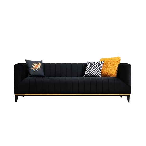Hanah Home Třímístná pohovka Bellino 222 cm černá
