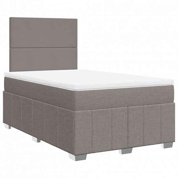 vidaXL Box spring postel s matrací taupe 120x190 cm textil