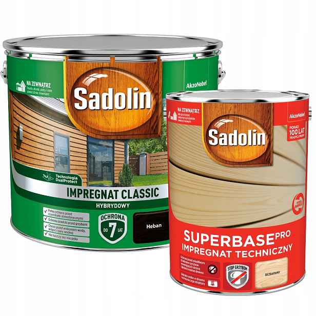 Sadolin Klasický Impregnát Na Dřevo 9 L Eben Sadolin Grunt Superbase 5 L