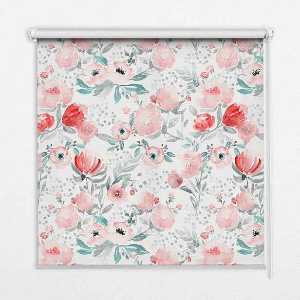 TULUP VNITŘNÍ roleta - okenní roleta - roleta - 60x140 cm - Růžový mák