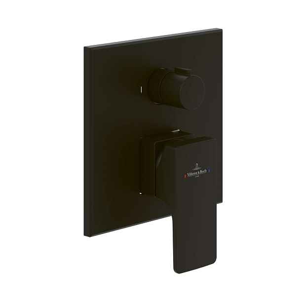 Villeroy & Boch Architectura Square - Baterie pod omítku, pro 2 spotřebiče, matná černá TVS125005000K5