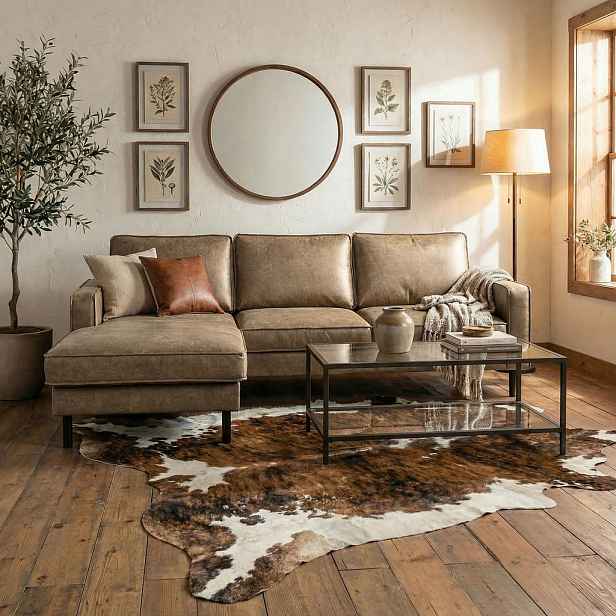Livetastic ROHOVÁ SEDAČKA, textil, kůže, šedavě hnědá