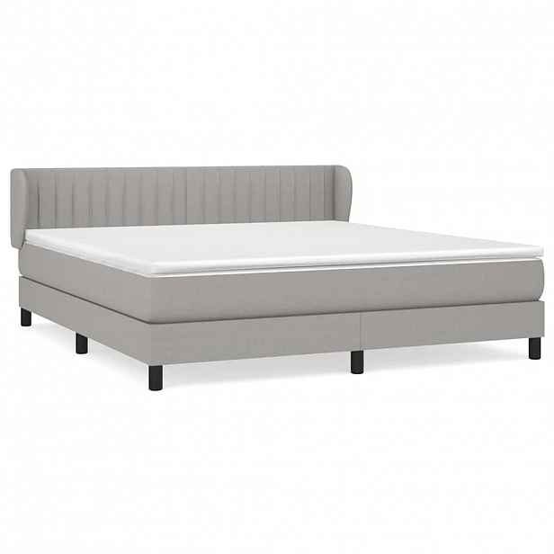 vidaXL Box spring postel s matrací světle šedá 160 x 200 cm textil