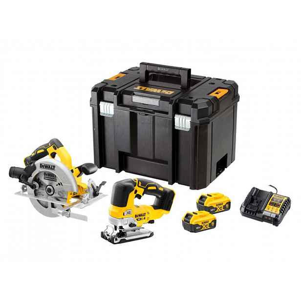 DeWALT - 18V AKU sada kotoučové pily a přímočaré pily, 2x aku 5,0 Ah XR, nabíječka DCK2012P2T