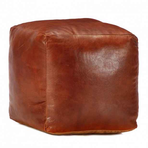 vidaXL Sedací puf bronzový 40 x 40 x 40 cm pravá kozí kůže