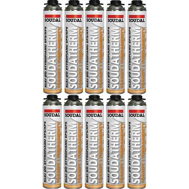 10 Ks Soudal Soudatherm pěnové lepidlo na polystyren Xps Eps